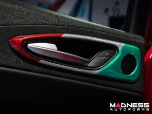 Alfa Romeo Giulia Interior Door Handle Surround Trim Kit - Carbon Fiber - Italian Theme - Feroce Carbon Alfa Romeo Giulia Interior Door Handle Surround Trim Kit - Carbon Fiber - Italian Theme - Feroce Carbon